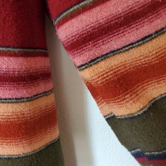 M Vintage 90's Boho Striped Blanket Jacket Blazer - Picture 10 of 11